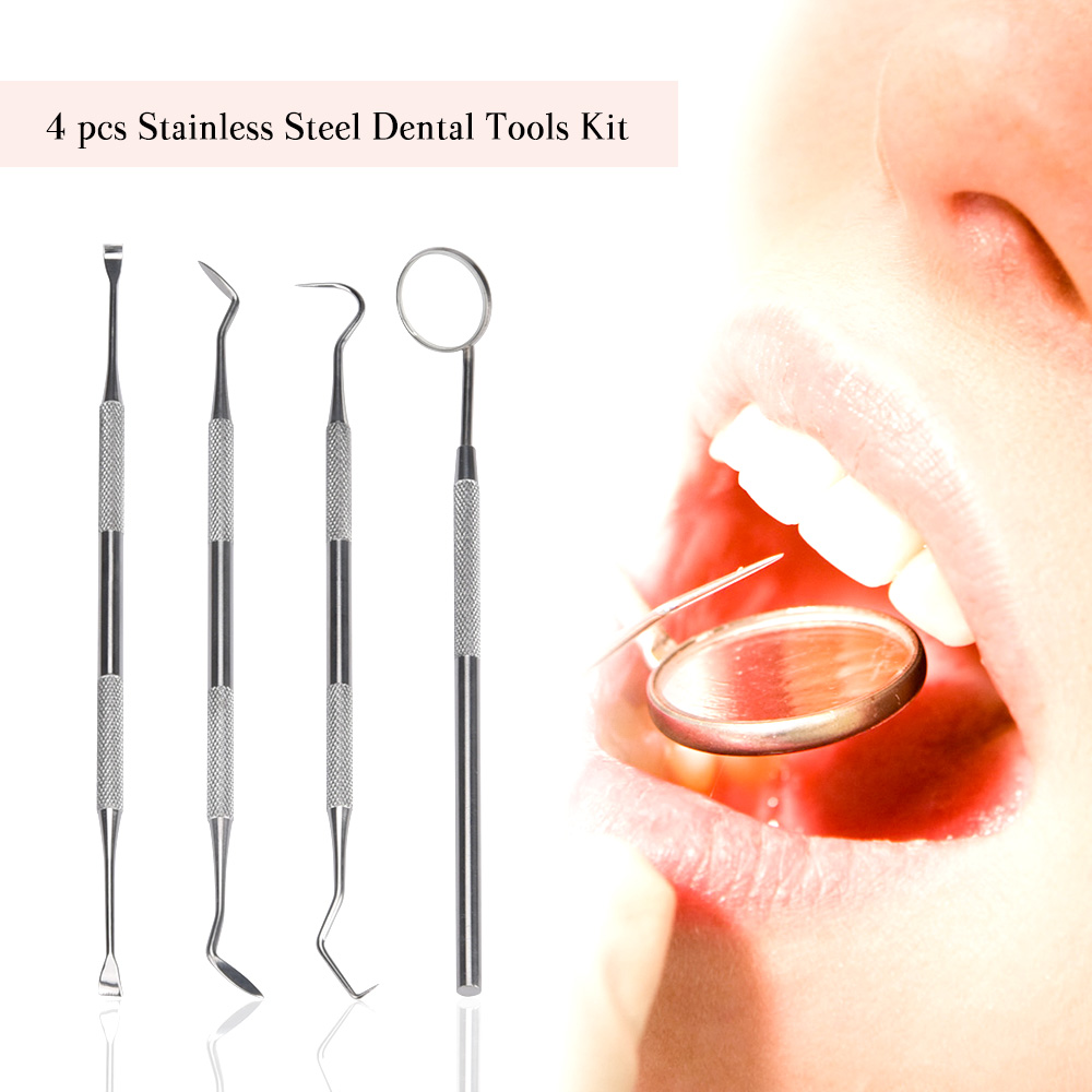 Teeth Whitening Mouthwash - 4 szt. Zestaw skrobak do kamienia